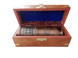 WAVE NAUTICAL Vintage Brass Telescope Antique 20 inch With Beautiful Wodden Box  - £46.15 GBP