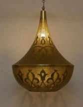 Moroccan ceiling light Handmade Brass pendant chandelier-Moroccan + Bulb - $190.00+