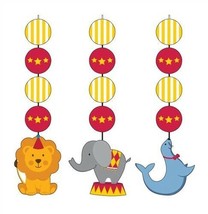Circus Time Hanging Cutouts 3 Pack Circus Birthday Party Decoration - $20.99