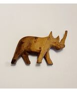 Antique African Hand Carved Wood Rhino 2&quot; Figurine - $655.61 MXN