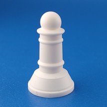 Chess Pawn White Hollow Plastic Replacement Game Piece Classic Games 44833 - £1.98 GBP
