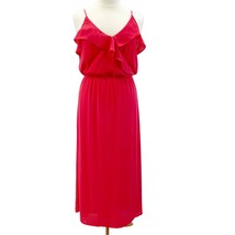NEW Banana Republic Factory Womens 14 Ruffled Bright Pink Maxi Dress Summer - £30.84 GBP