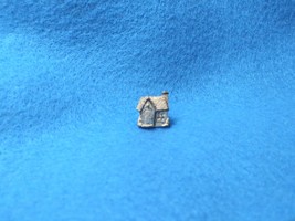 Tiny Pewter Lapel Pin ~ English Cottage ~ 1/2&quot; x 1/2&quot; - £5.98 GBP