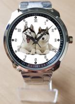 Dog Collection Two Siberian Huskies  Unique Wrist Watch Sporty - £27.97 GBP