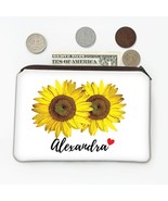 Sunflower Personalized Name : Gift Coin Purse Flower Floral Yellow Decor... - £8.81 GBP