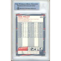 Bob Welch Los Angeles Dodgers Auto 1988 Fleer Baseball Card #529 BAS Slab Signed - £78.30 GBP