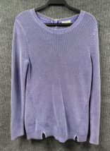 Tyler Boe Ribbed Sweater Womens Medium Purple Cable Knit Pullover Casual... - £19.88 GBP
