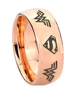 (New With Tag)Tungsten Carbide Dome Court Wonder Woman Superman Wedding ... - £47.01 GBP