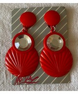 VTG, vintage clip earrings, vintage brincos de mola, clip earrings, acrí... - $16.25 CAD