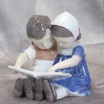 B&amp;G Bing Grondahl Children Boy and Girl Reading A Book Denmark  #1567 - $36.25