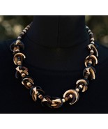 Vintage Tribal Ethnic Boho Acrylic Bead Necklace Statement Chunky Short - $9.87