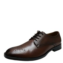 Alfani Men&#39;s Dress Shoes Leather Darwin Lace-Up Oxfords Tan/Brown Size 8... - $48.51