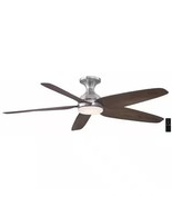 Hampton Bay Ceva 54&quot; LED Indoor/Outdoor Brushed Nickel Ceiling Fan with ... - $2,489.29 MXN