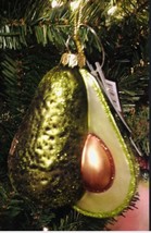 Robert Stanley Christmas Ornament Glass Glittery Avocado - £11.62 GBP