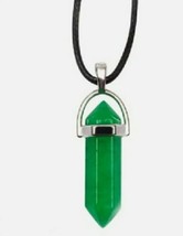  Emerald Green Crystal  Gemstone Quartz Pendant Necklace USA Seller - £8.03 GBP