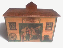 1897 McLoughlin Bros Pretty Village Wheelwright &amp; Blacksmith Cardboard Building - £23.50 GBP