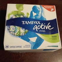 36 Tampax Pearl Unscented Tampons; Super Absorbency ACTICE PEARL (BN12) - $16.71