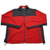 Eddie Bauer Jacket Men Large Red Black Windcutter Fleece Full Zip Up Basic - $25.62