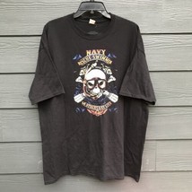 VTG U.S. Navy Rescue Swimmer T Shirt 2XL Black Skull Cross Bones Militar... - $35.63