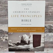 KJV Charles Stanley Life Principles Study Bible Burgundy LeatherSoft Sec... - £47.30 GBP