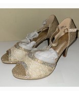 DREAM PAIRS Women&#39;s Amore 2 Gold Glitter Fashion Stilettos Open Toe Size... - £22.04 GBP