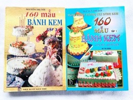 Lot of 2 160 Mẫu Bánh Kem, Tập 1 &amp; 2, Nguyễn Thị Tới, Vietnamese HC, 2001 - £15.73 GBP
