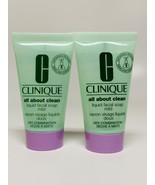 2x Clinique All About Clean Liquid Facial Soap MILD Formula 1oz Each Tra... - $14.72 CAD