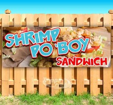 Shrimp Po Boy Sandwich Advertising Vinyl Banner Flag Sign Many Sizes Carnival - £18.65 GBP+