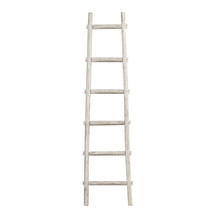 72" White Rustic Six Step Wood Ladder Shelf - $3,301.31 MXN