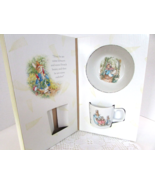 Wedgwood Children's Mealtime Set Cup Bowl Peter Rabbit Beatrix Potter - $24.70