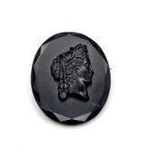 Vintage Elegant Lady Black Cameo Brooch, Lapel Pin with Elegant Bevel, F... - £39.42 GBP