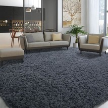 Ultra Soft Large Faux Fur Area Rug For Bedroom And Living Room, 10 X, Dark Grey. - £152.79 GBP