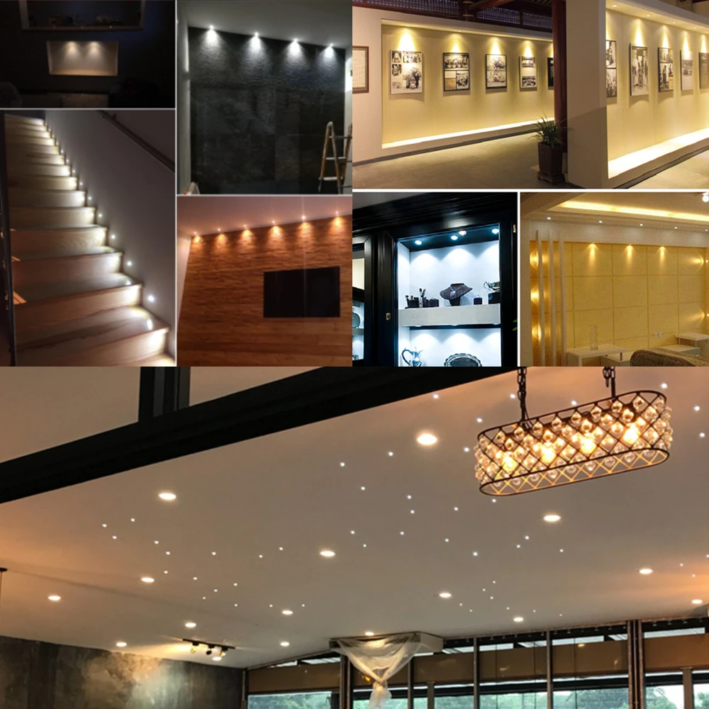 12V Mini LED Spot Downlights 1W Dimmable Ceiling Lamp Set Remote Control... - £199.57 GBP