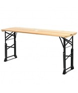 66.5 Inch Outdoor Wood Folding Picnic Table with Adjustable Heights - Co... - €148,83 EUR