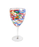 Pier 1 Imports Confetti Art Glass Wine Stem Water Goblet Hand Blown Art ... - $548.55 MXN