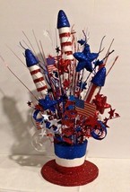  Patriotic Uncle Sam&#39;s Red, White, and Blue Hat Arrangement - $18.99
