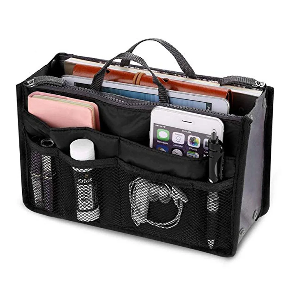 New Ladies Portable Organizer Bag Multifunction Travel Compartment Handbag Women - $58.08