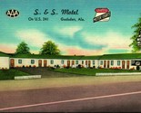 S &amp; S Motel Autostrada US 241 AAA Gadsden Alabama Al Unp Lino Cartolina G16 - £11.42 GBP