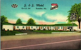 S &amp; S Motel Autostrada US 241 AAA Gadsden Alabama Al Unp Lino Cartolina G16 - £11.29 GBP