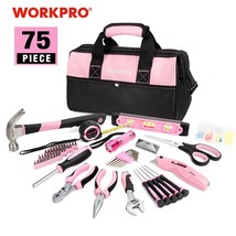 WORKPRO 75PCS Household Tool Set Pink Home Tools Precision Screwdriver Set Flash - £155.49 GBP