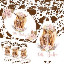 Holy Cow Tablecloth, 3 Pack Cow Baby Shower Decorations Brown Cow Print ... - $18.98