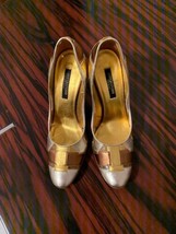 EUC SERGIO ROSSI Stiletto Heels Metallic Patchwork Pumps SZ 37.5 - $98.01