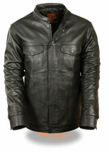 SOA MEN&#39;S LEATHER JACKET ANARCHY MOTORCYCLE CLUB CONCEALED CARRY OUTLAWS  - $129.99