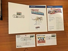 GREETINGS FROM VIRGINIA~ FIRST DAY COVER PORTFOLIO ~ POSTCARD &amp;  PROGRAMS - £9.02 GBP