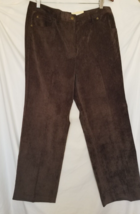 Women&#39;s Dress Barn Brown Corduroy Pants Average Lenth Trouser Leg Size 16 - £12.47 GBP