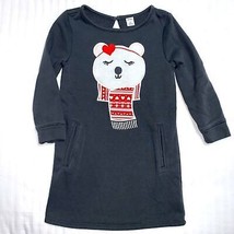 Winter Tunic Polar Bear Dress Gray Shirt Top Girls 4T Scarf Teddy Cute - £6.95 GBP