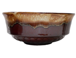 2 Nesting Roseville RRP Co Mixing Bowls Stoneware Pottery Brown Drip Glaze - £39.73 GBP