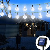 Solar String Lights Globe 38 Feet 66 Crystal Balls Waterproof LED Fairy ... - £19.02 GBP