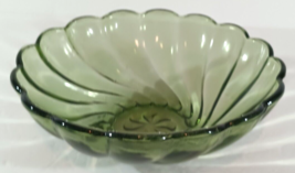 Vintage HAZEL ATLAS COLONIAL SWIRL BOWL 9&quot; GREEN Glass - £18.59 GBP