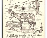 Comic Donkey In Desert 40 Miles From Nowhere UNP UDB Postcard S12 - $4.42